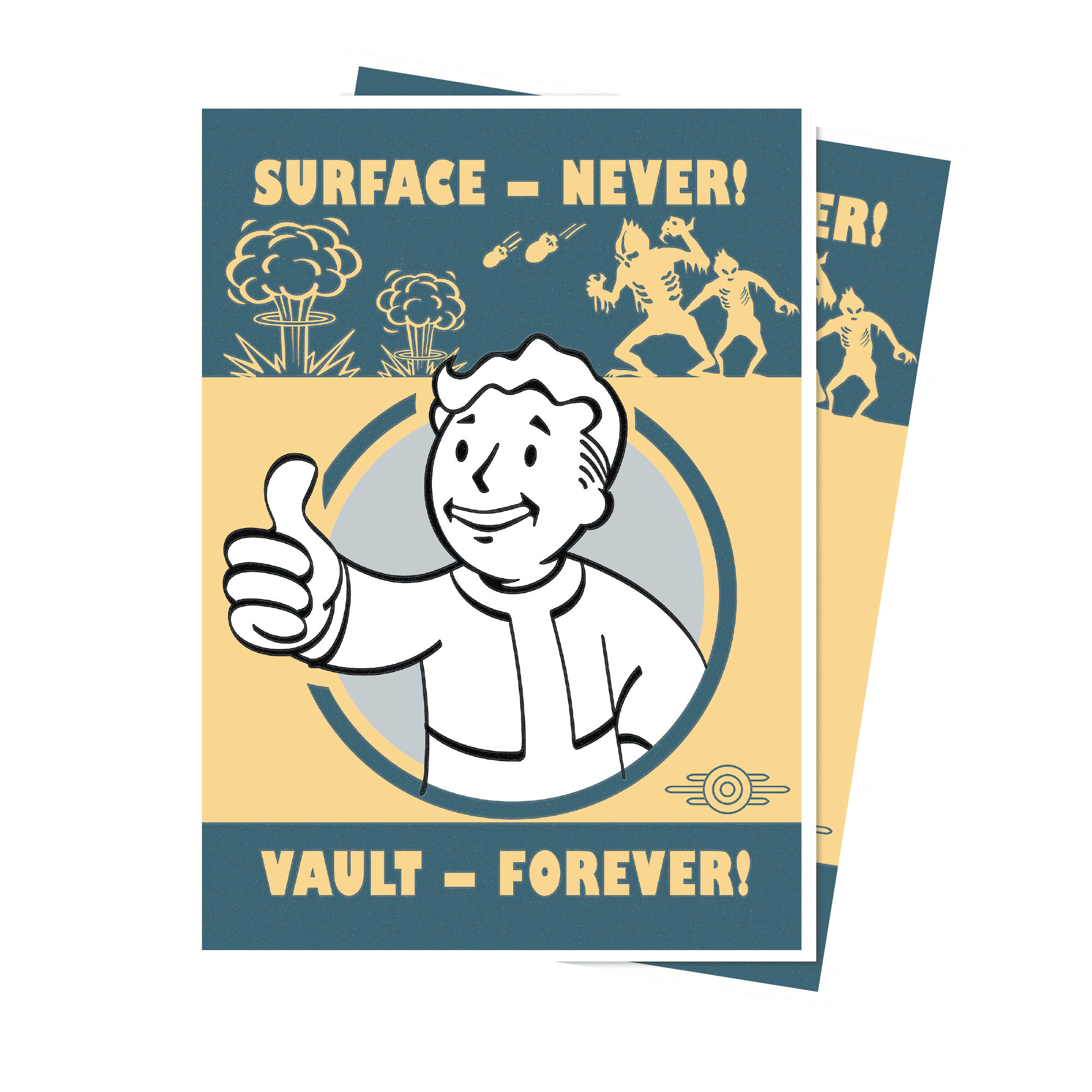 Ultra Pro Fallout Vault Boy - Surface Never! Vault Forever! 105ct APEX Deck Protector Sleeves
