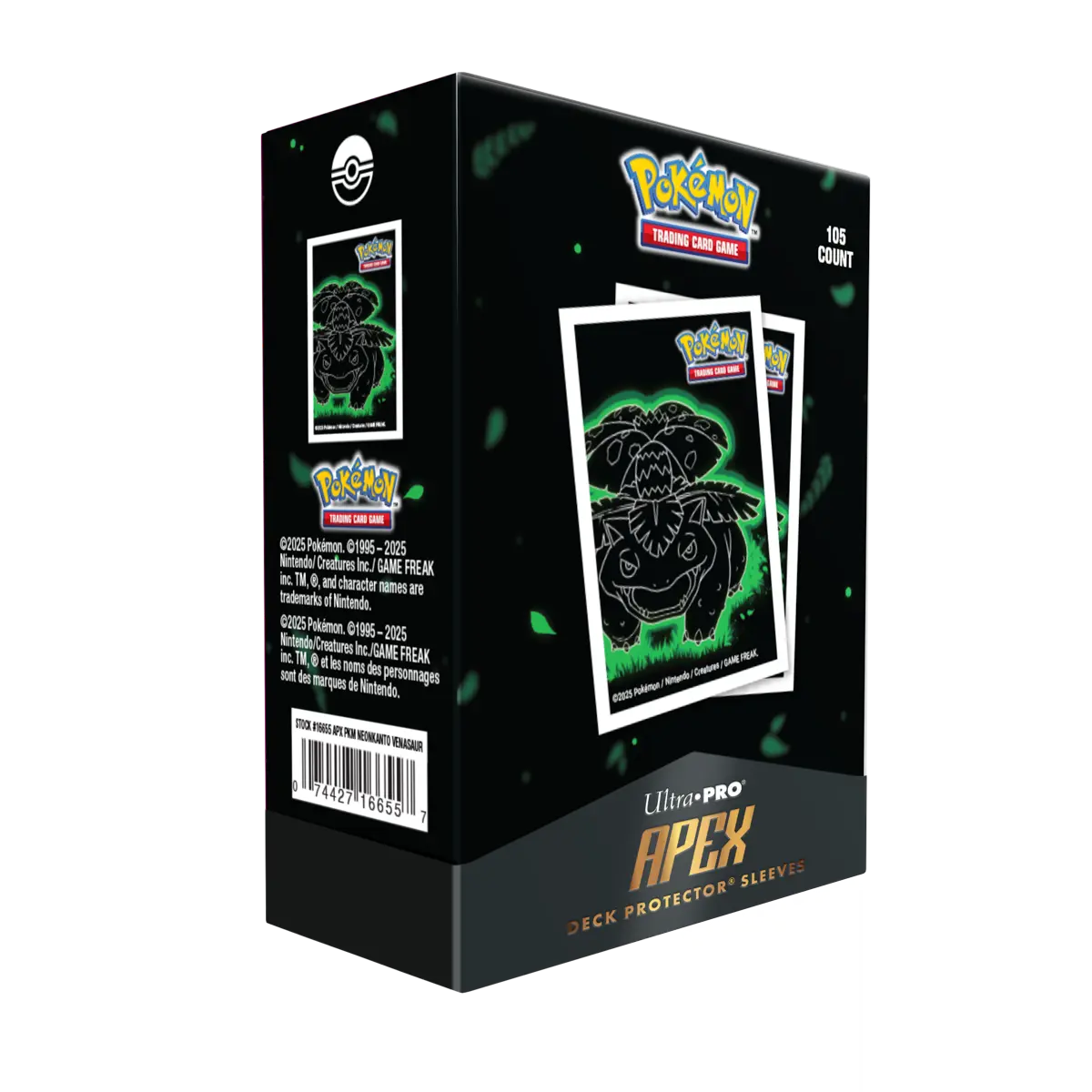 Ultra Pro Neon Kanto Venusaur APEX Deck Protector Sleeves 105ct