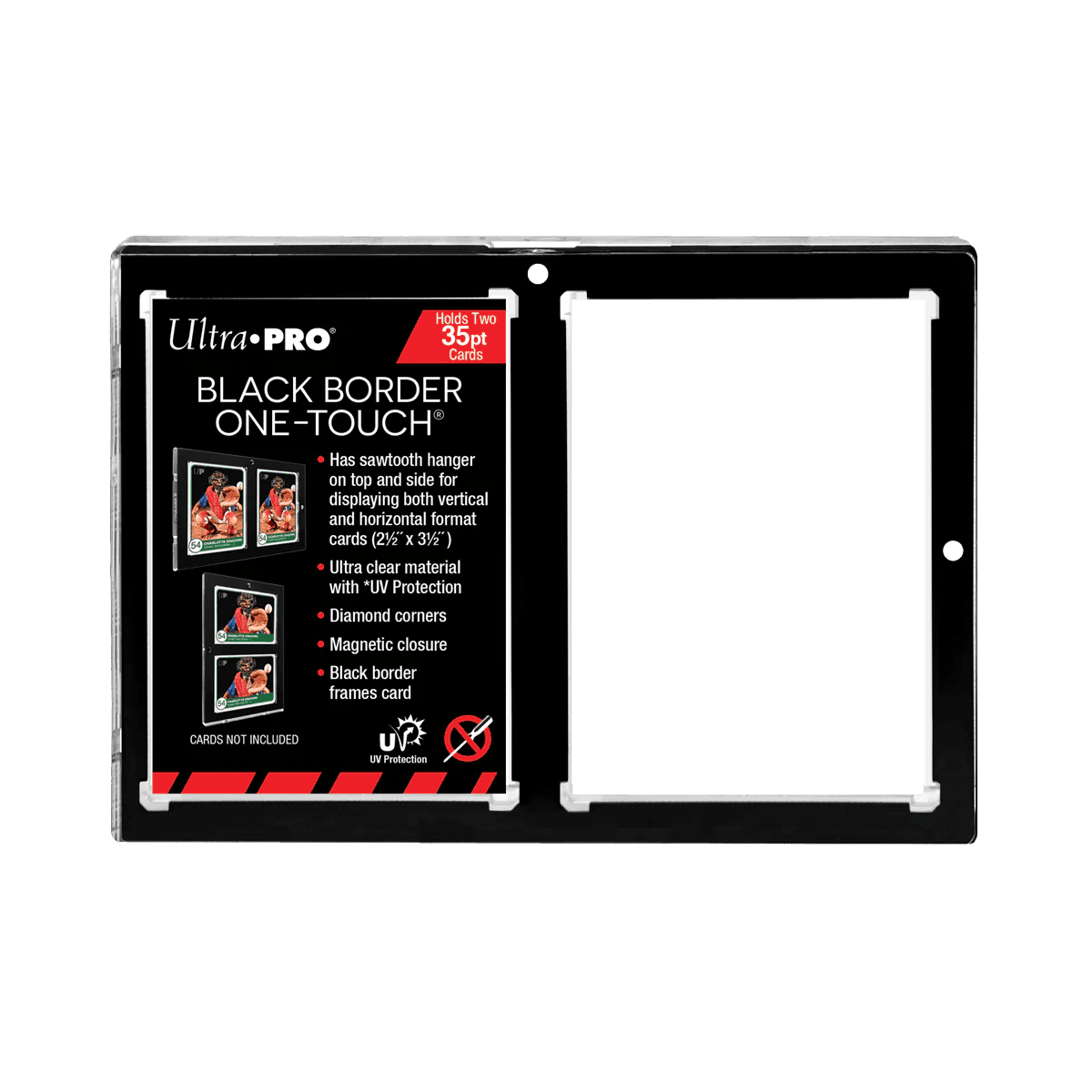 Ultra Pro 35pt 2-Card Black Border UV ONE-TOUCH Magnetic Holder